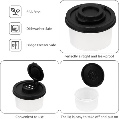Salt and Pepper Shakers, Mini Salt Shaker to go Moisture Proof Salt Pepper Shakers Spice Container Dispenser for Camping Picnic Lunch Boxes Travel Kitchen