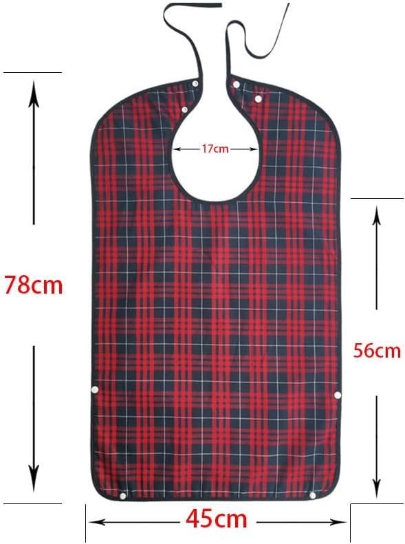 Adult Bibs for Men Women Elderly Reusable Large Adult Bibs Reusable Waterproof Clothing Protector with Crumb Catcher