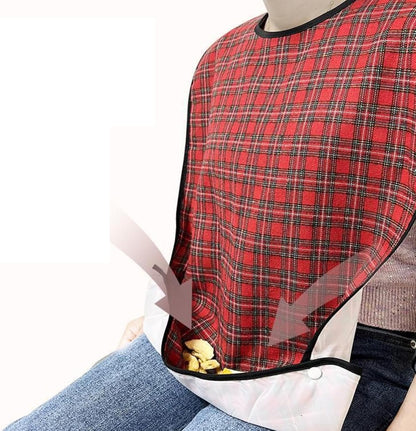 Adult Bibs for Men Women Elderly Reusable Large Adult Bibs Reusable Waterproof Clothing Protector with Crumb Catcher