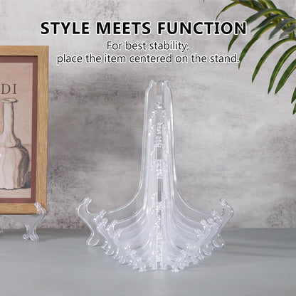 3 Inch Clear Plastic Easels or Stand/Plate Holders to Display Pictures or Other Items at Weddings, Home Decoration, Birthdays, Tables (12 Pack)