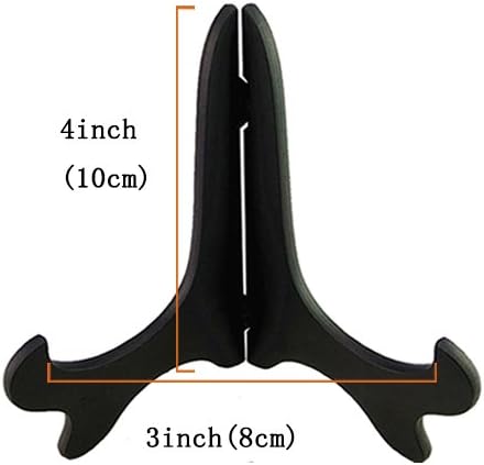 Black 4" Wood-Like Plastic Easels Plate Display Stands Picture Frame Stand Holder-Set of 4