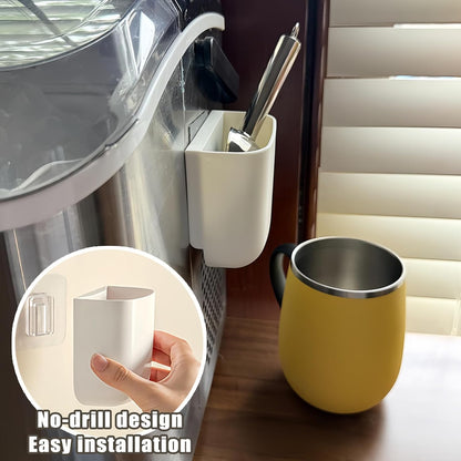Ice Scoop Holder for Ice Machine Small Self-Adhesive Ice Scoop Holder for Ice Machine and Freezer Wall Mounted Storage Box for IceCream Scoops Keep Ice Scoops Dry and Clean Simple to Install