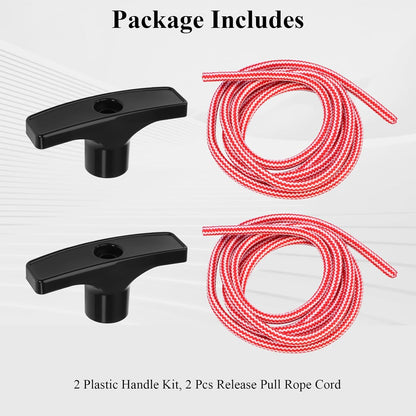 2 Pcs 41A2828 / 041A2828 Rope Handle Kit, Garage Emergency Release Pull Rope Cord Handle Kit, Fit for Chamberlain, Craftsman & LiftMaster Models, Garage Opener, Red White Emergency Pull Rope W/Handle