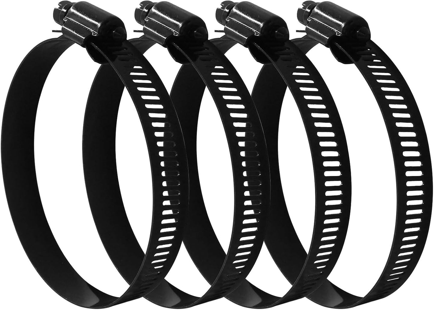 4Pcs 3 Inch Stainless Steel Adjustable 52-76mm Size Range Worm Gear Hose Clamp, Fuel Line Hose Pipe Clamp for Plumbing, Automotive and Mechanical Application