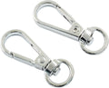 4 Pcs Swivel Snap Hooks with Key Rings, Double Opening Metal Swivel Clasps Lanyard Snap Hooks Lobster Claw Clasps Keychain Hooks for Key Jewelry DIY Crafts, Silver