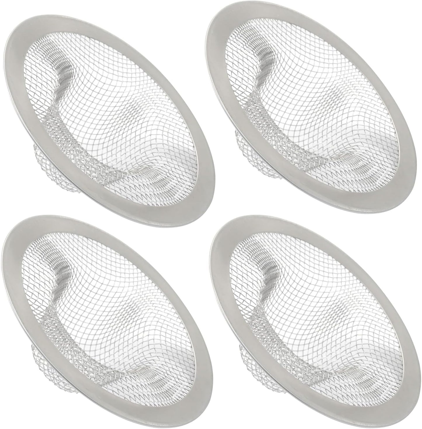 4 Pack Heavy Duty Stainless Steel Kitchen Sink Strainer, 2.75" Top / 1" Mesh Slop Basket Filter Trap, Utility Drain Hole for Kitchen Sink/Bathroom Bathtub Wash basin Floor drain Balcony
