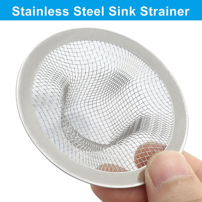 4 Pack Heavy Duty Stainless Steel Kitchen Sink Strainer, 2.75" Top / 1" Mesh Slop Basket Filter Trap, Utility Drain Hole for Kitchen Sink/Bathroom Bathtub Wash basin Floor drain Balcony
