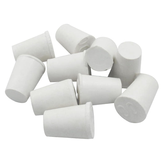 10 Pcs White Solid Rubber Stoppers 00# Tapered Lab Bungs Solid Rubber Stoppers Tapered Lab Seal Rubber Stoppers