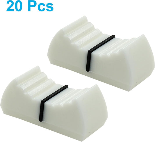 20pcs Fader Knobs, Fader Caps Mixer Slider Fader Knobs Universal Fader Knobs Replacement Fader Cap Slider Straight Slide Potentiometer Knobs, White