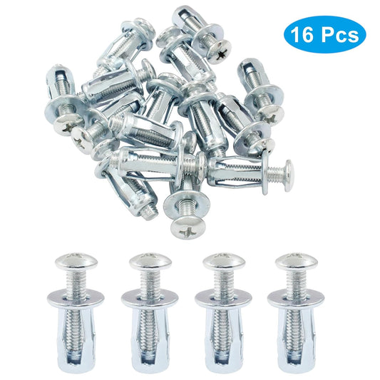 16 pcs Jack Nuts, Plain Carbon Steel Petal Expansion Insert Nuts for Thin Metal Hollow Wall Iron (M5 x 25)