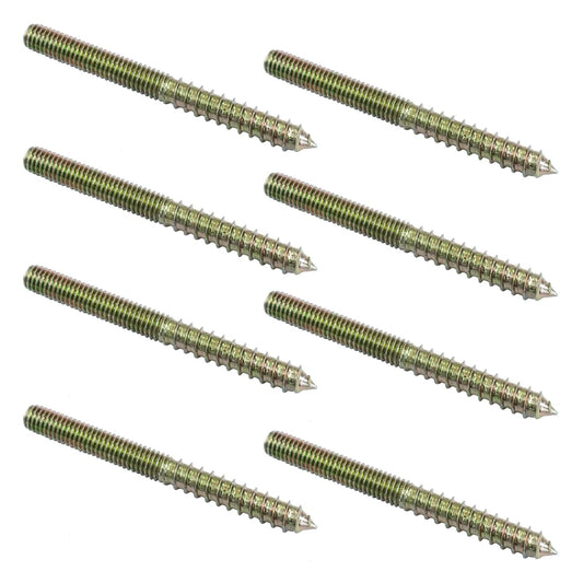 8 Pack 3/8-16 x 4 Inch Hanger Bolts Double Headed Self-Tapping Screw Threaded Rods Bolt for Furniture Wood Joint