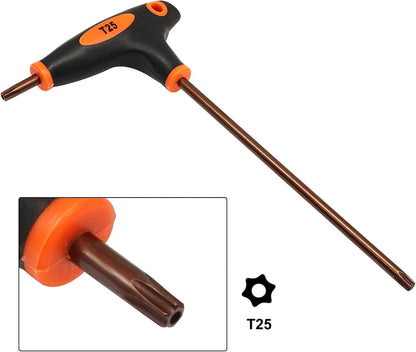 T25 Torx Screwdriver, Anti Tamper Proof Torx Key S2 Steel Wrench, T-Handle Dual End Wrench for Home Repair/Mechanical Maintenance(1 Pack)