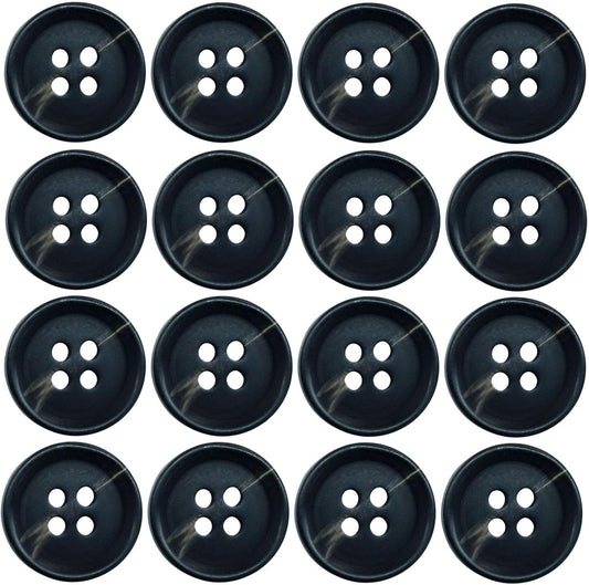 40 PCS 4-Holes Resin Buttons 5/8" Sewing Buttons for Clothing Arts Crafts Projects DIY Decorations Sewing Accessories, Black