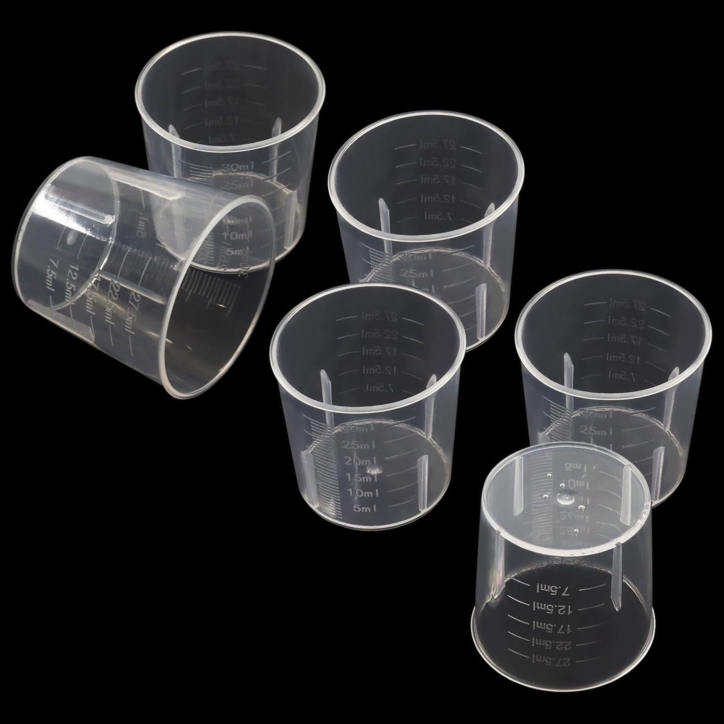 12 Pack 30ml/1.02oz Plastic Measuring Cups, Transparent Kitchen Cups Graduated Medicine Cups, Mini Clear Beakers for Baking Cooking Home Lab