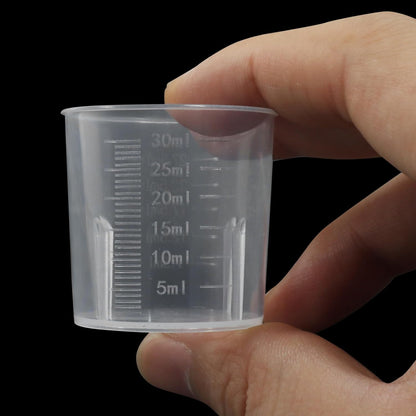 12 Pack 30ml/1.02oz Plastic Measuring Cups, Transparent Kitchen Cups Graduated Medicine Cups, Mini Clear Beakers for Baking Cooking Home Lab