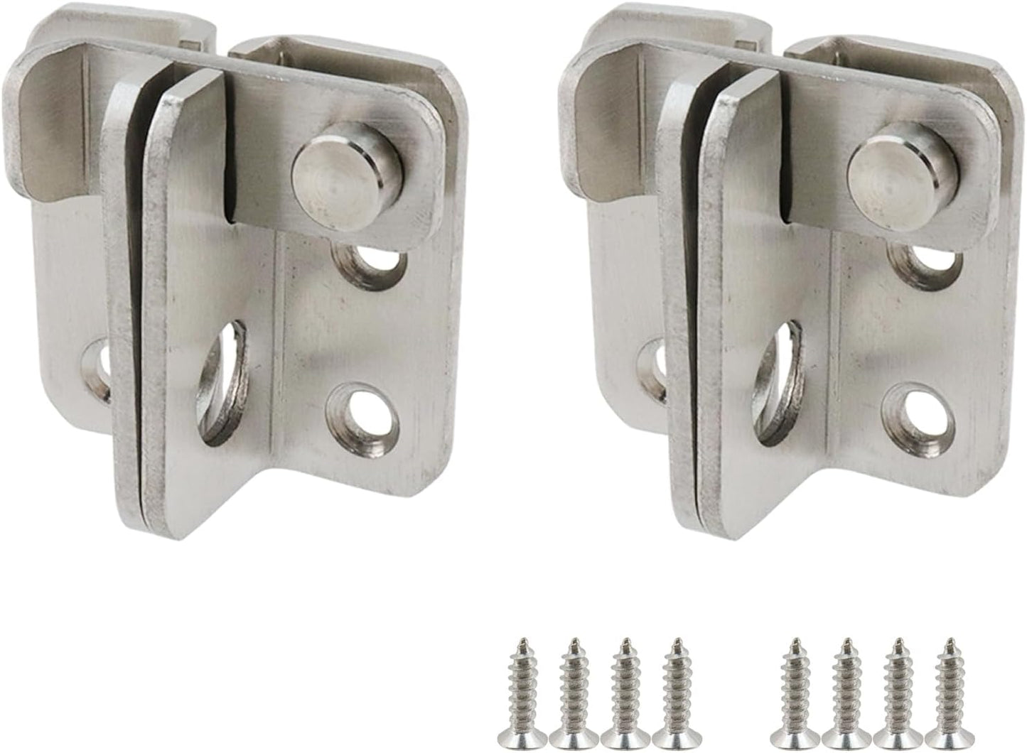 Door Lock Latch Sliding Door Lock Stainless Steel Gate Latches with Padlock Hole Flip Door Latch for Cabinet, Bathroom, Window, Garage Barn Door, Right Open -2pcs