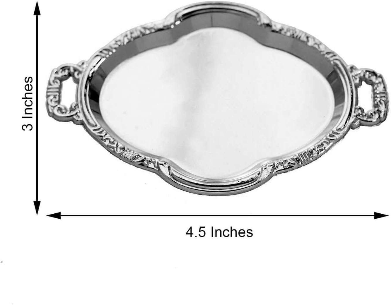Efavormart 12 Pack - 4.5" Silver Oval Mini Candy Display Tray Favors - Baroque Design for Wedding, Bridal Shower, Baby shower, Birthday, Candy Jars Decorations