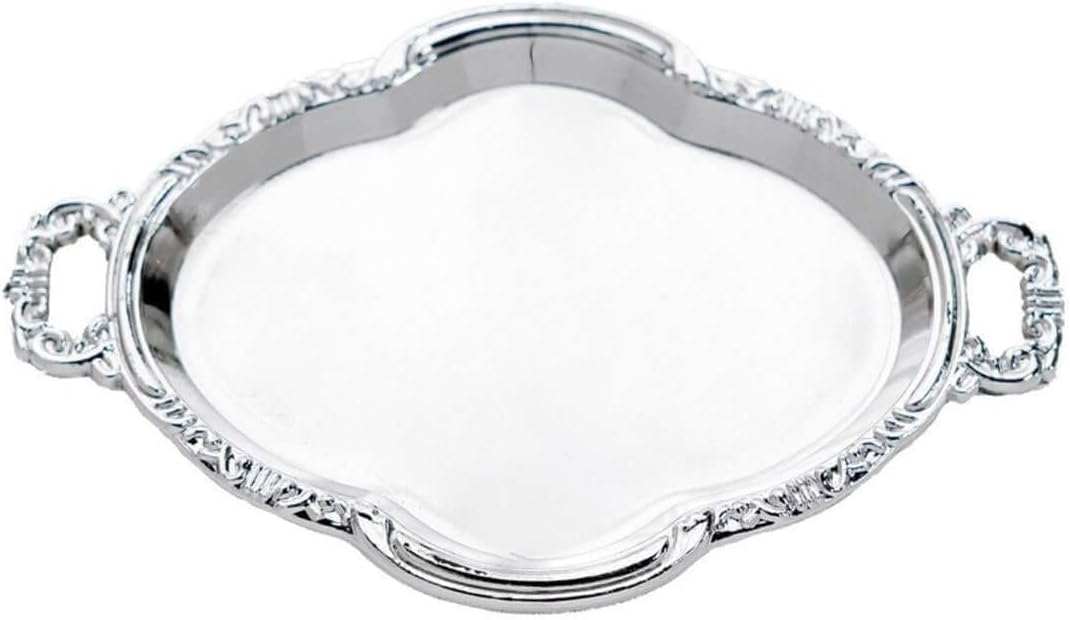 Efavormart 12 Pack - 4.5" Silver Oval Mini Candy Display Tray Favors - Baroque Design for Wedding, Bridal Shower, Baby shower, Birthday, Candy Jars Decorations