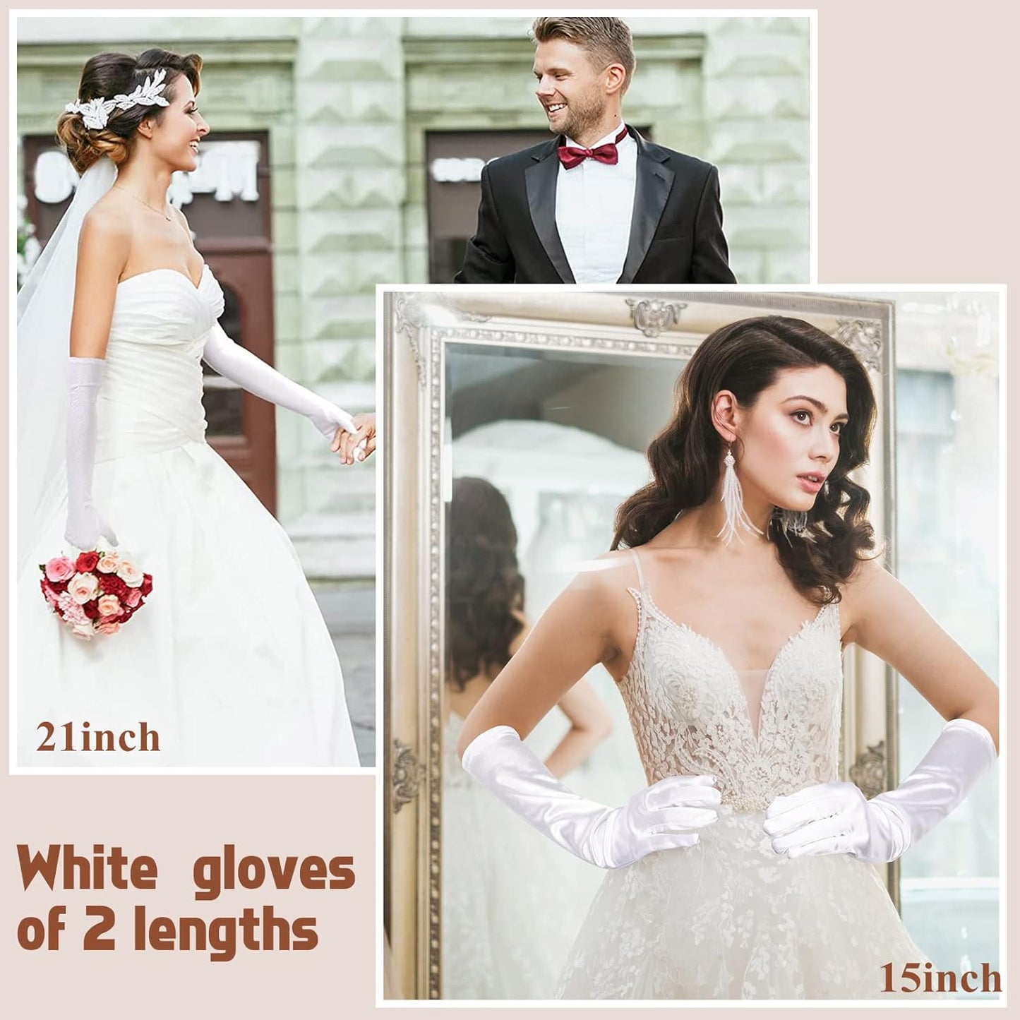 1920s Long Evening Satin Elbow Gloves Opera Gloves Stretch Bridal Wedding Prom Party Costume Accessories for Women