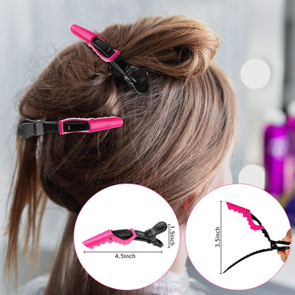 Hair Comb Set, 8 Pieces Rat Tail Combs, Teasing Combs, and Hand-held Alligator Clips, Carbon Fiber & Metal, for Hair Stylist, Braiding, Hair Women Girls, Daily Use