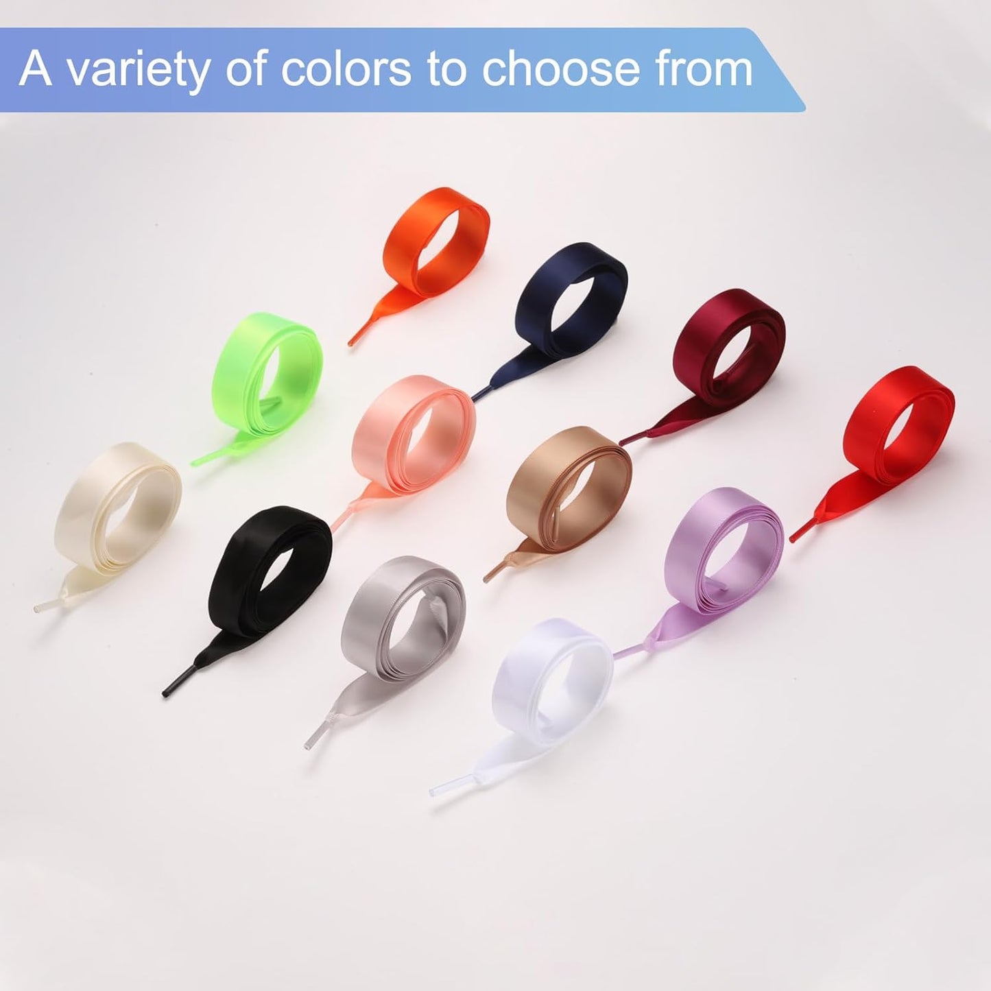 35" 39" 47" 55" Satin Ribbon Shoelaces Wide Silk Flat Shoe Laces Shoestring Silky Sneakers Shoelaces