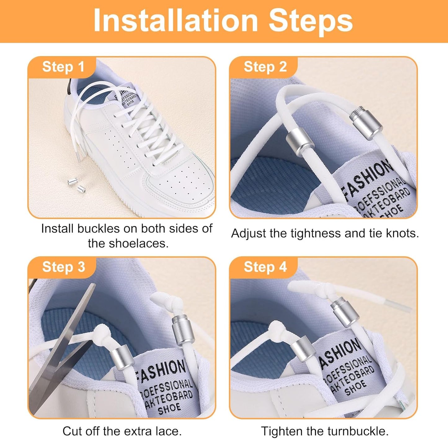 Shoe Laces Buckle Lock Aluminum No Tie Shoelace Turnbuckle