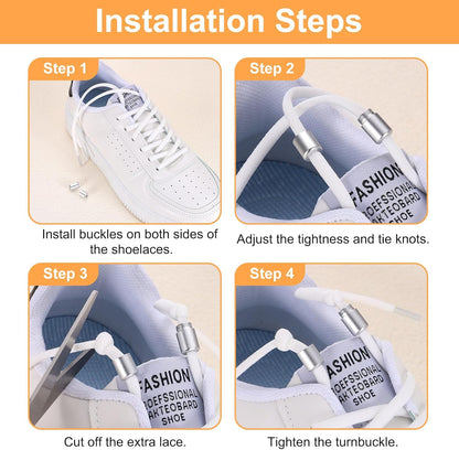 Shoe Laces Buckle Lock Aluminum No Tie Shoelace Turnbuckle