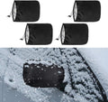 4PCS Car Side Mirror Covers - Waterproof Snow Mirror Cover Protects from Ice Snow Frost Dew Rain Bird Poop - Silver Coated Rearview Protection Cover Winter Snowproof Accessories for Cars Trucks SUVs
