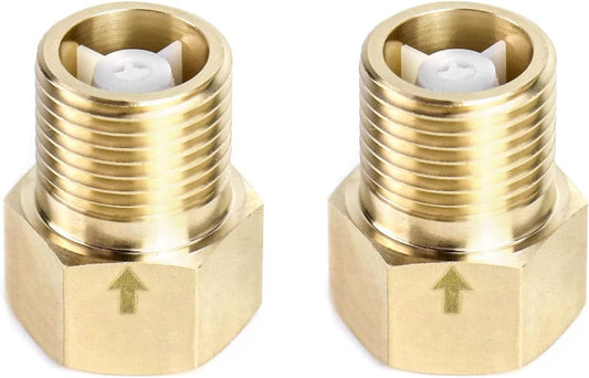 2Pcs Brass One-way Check Valve, 1/2" Female to 1/2" Male Thread of Backflow Preventer