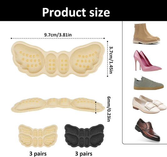 6 Pairs Heel Pads for Shoes, Soft Heel Grips Cushion Comfortable Heels Pads Cushion Protectors Inserts for Men Women Pain Relief, Improved Fit Loose Shoes, Comfort Protectors (Black, Beige)