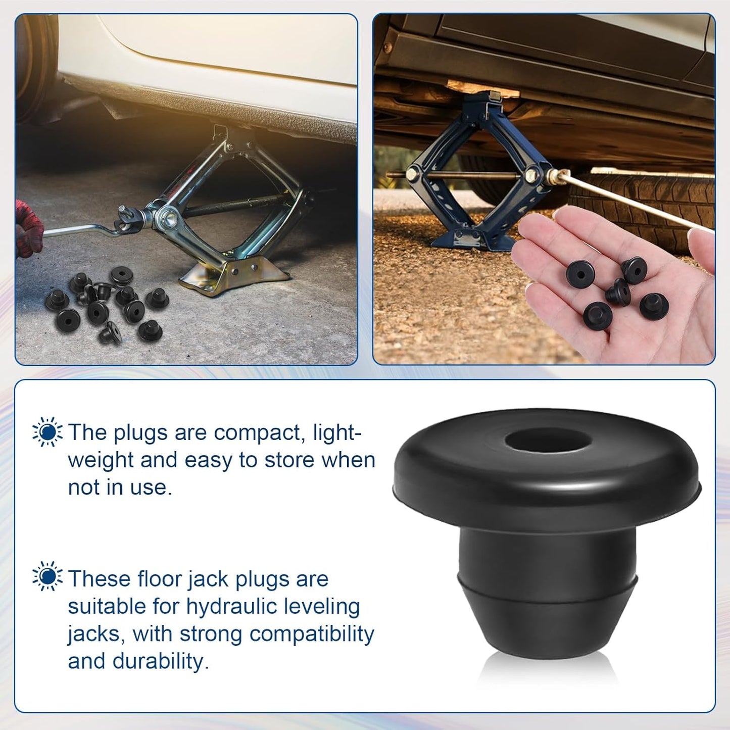 12 Pcs Hydraulic Jack Oil Plug Fit Hole of 5/16", Flat-Head Rubber Floor Accessories Replacement Parts Horizontal Bung Universal Rubber Filler Bung for Oil Reservoir Filler Hole