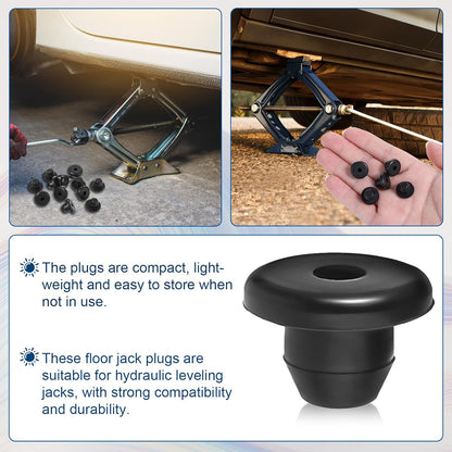 12 Pcs Hydraulic Jack Oil Plug Fit Hole of 5/16", Flat-Head Rubber Floor Accessories Replacement Parts Horizontal Bung Universal Rubber Filler Bung for Oil Reservoir Filler Hole