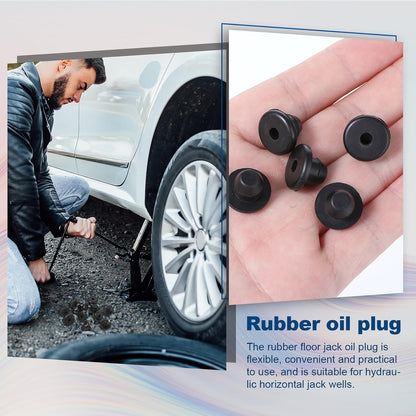 12 Pcs Hydraulic Jack Oil Plug Fit Hole of 5/16", Flat-Head Rubber Floor Accessories Replacement Parts Horizontal Bung Universal Rubber Filler Bung for Oil Reservoir Filler Hole