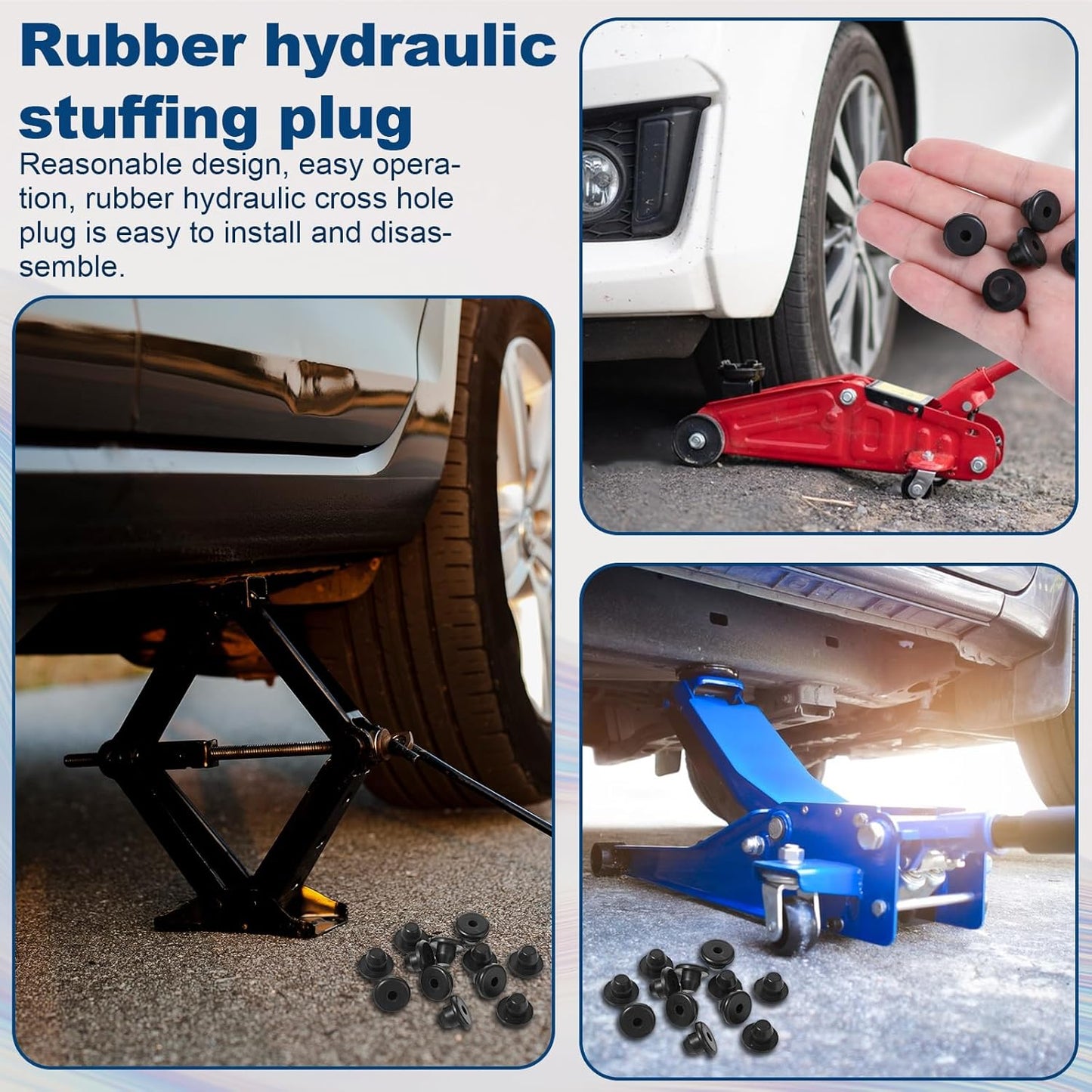 12 Pcs Hydraulic Jack Oil Plug Fit Hole of 5/16", Flat-Head Rubber Floor Accessories Replacement Parts Horizontal Bung Universal Rubber Filler Bung for Oil Reservoir Filler Hole