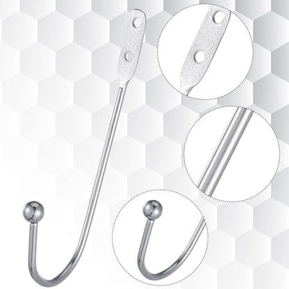 8 Pcs Metal Curtain Holdbacks, Curtain Tiebacks Wall Mounted Curtains Hooks Decorative Drapery Tie Backs Retro Window Hook with Screws for Drapes, Home Decor (Silver)