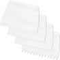 Adhesive Spreader, 4 Pcs Notched Glue Spreader Kits Plastic Notched Trowel 0.5"/1" Tooth Reusable for Glue Epoxy Resin Putty Hardwood Flooring (White)