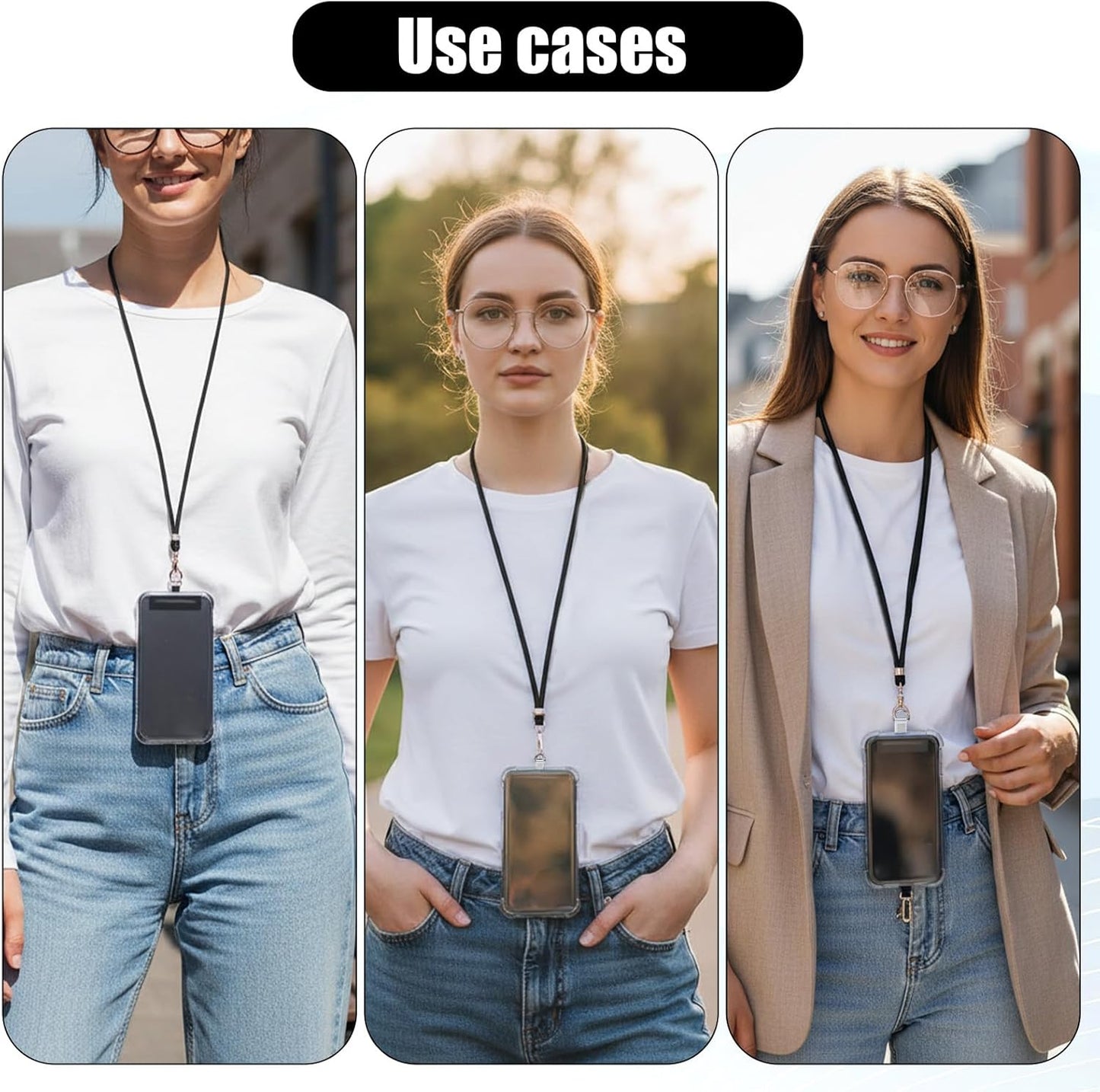 24 Pieces Phone Tether Tab, Clear Cell Phones Lanyard Pads Universal Phone Charm Holder Transparent Lanyard Patch Strap Replacement Part for Most Smartphones, No Adhesive