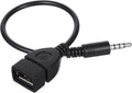 USB to AUX Audio Adapter, 3.5 mm Male AUX Audio Jack Plug to USB 2.0 Female Converter Adapter Cable Cord 9 Inch Length Black OTG Adapters Accessories for Car Playing Music with U-Disk