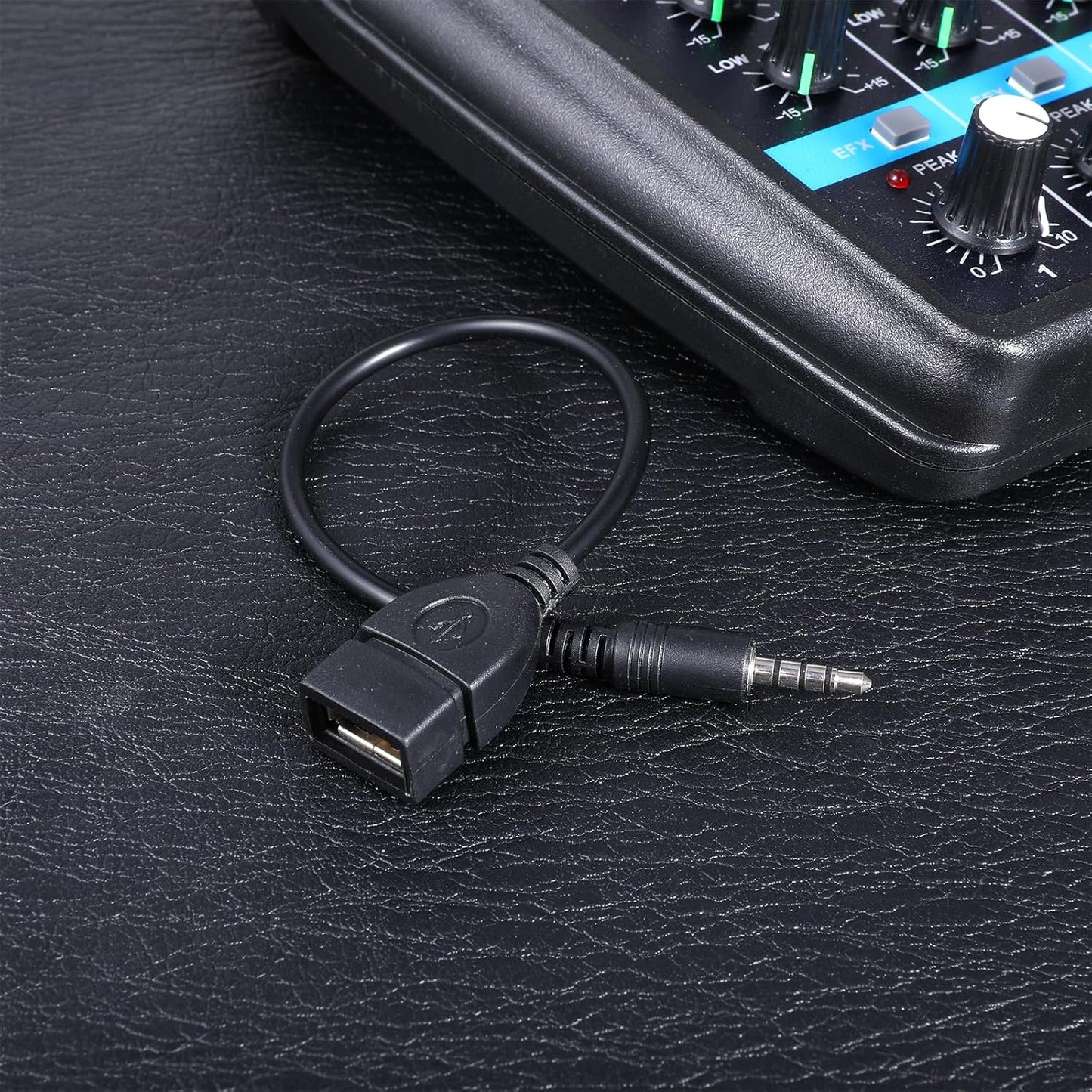 USB to AUX Audio Adapter, 3.5 mm Male AUX Audio Jack Plug to USB 2.0 Female Converter Adapter Cable Cord 9 Inch Length Black OTG Adapters Accessories for Car Playing Music with U-Disk