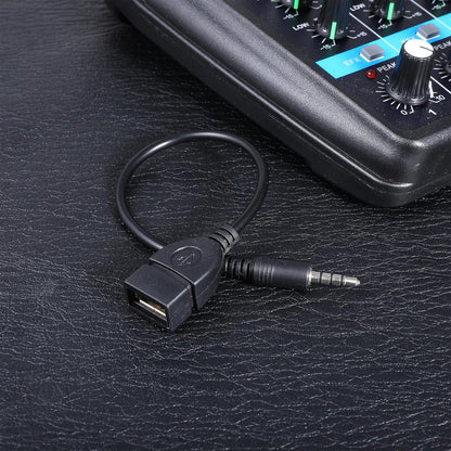USB to AUX Audio Adapter, 3.5 mm Male AUX Audio Jack Plug to USB 2.0 Female Converter Adapter Cable Cord 9 Inch Length Black OTG Adapters Accessories for Car Playing Music with U-Disk