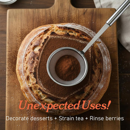 Stainless Steel Fat Skimmer Spoon 4â Fine Mesh Strainer with 9â Heat-Resistant Handle Grease Strainer Spoon Fat Separator for Cooking Frying Quinoa Soup Miso Foam Grease.