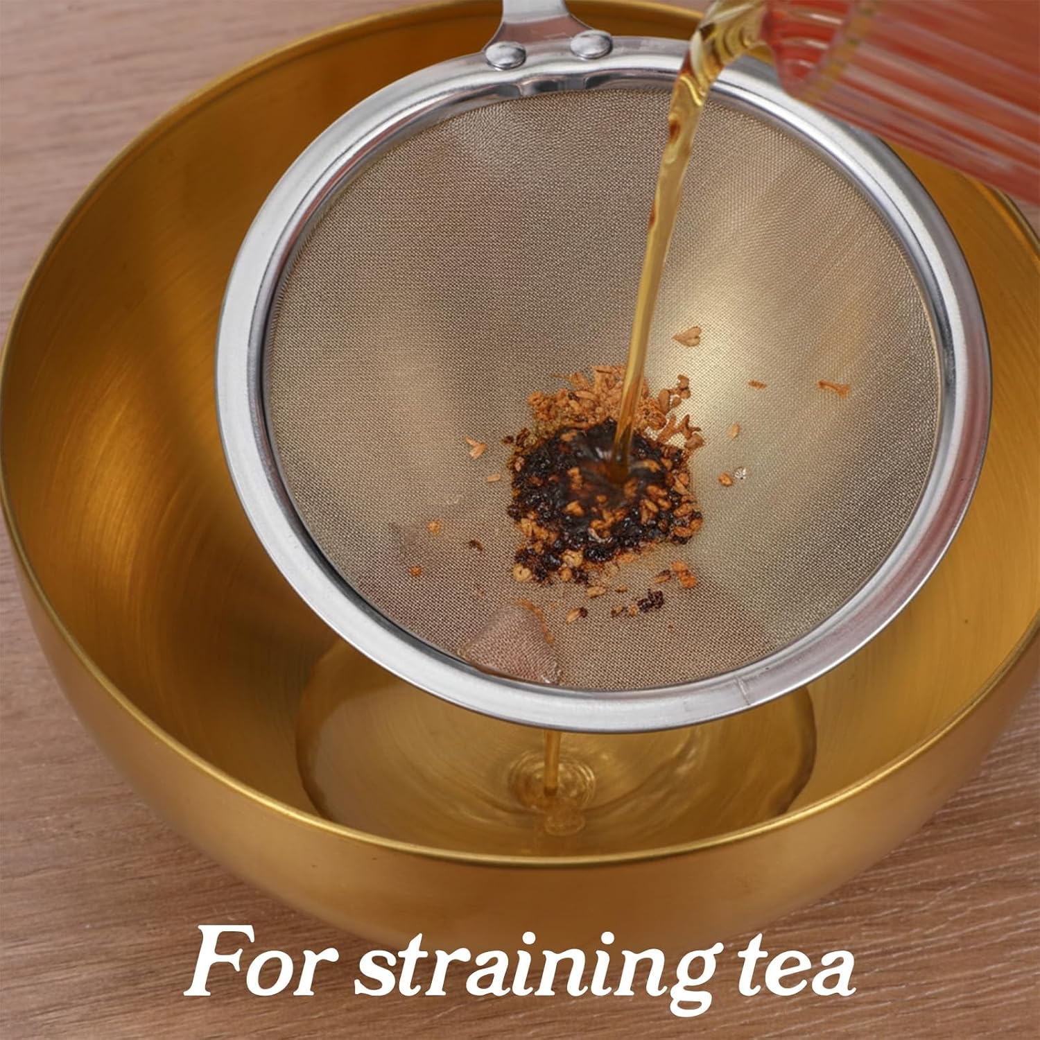 Stainless Steel Fat Skimmer Spoon 4â Fine Mesh Strainer with 9â Heat-Resistant Handle Grease Strainer Spoon Fat Separator for Cooking Frying Quinoa Soup Miso Foam Grease.