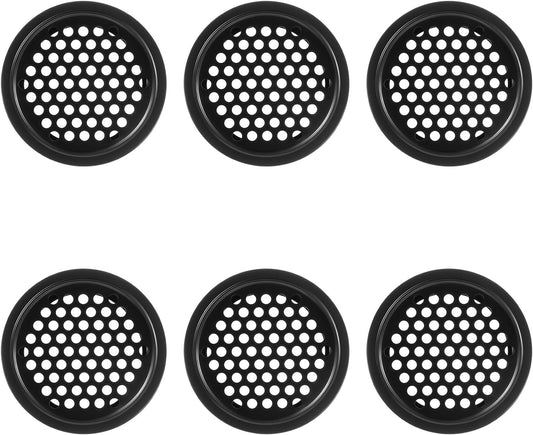 Soffit Vents Round Vent Cover, 6 Pcs 53mm/ 2inch Air Vents Stainless Steel Black Soffit Louver Vent Mesh Hole for Kitchen Bathroom Wardrobe Cabinet.