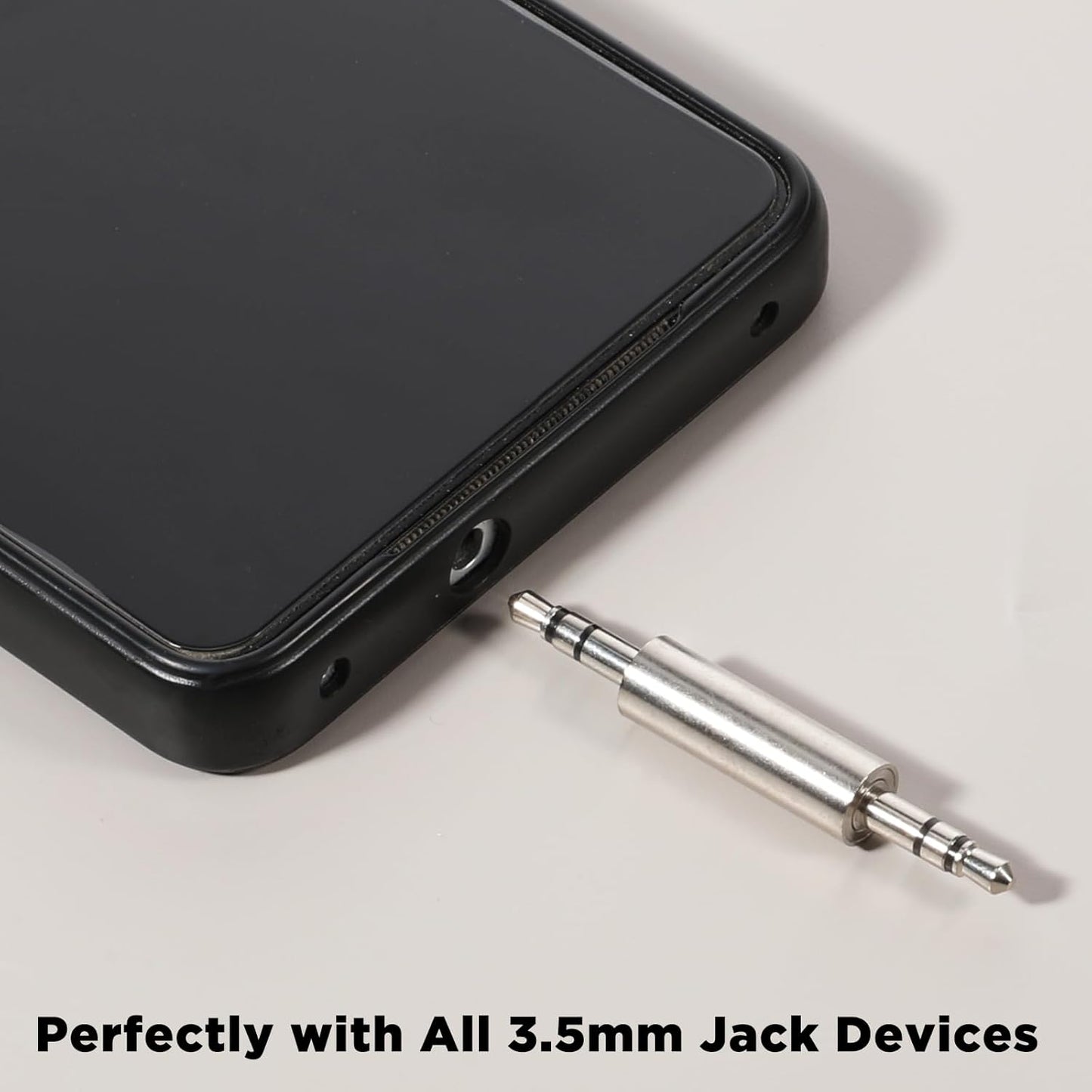 3.5 mm Male to Male Audio Cable Connector, 4 Pack 1/8" Audio Jack Stereo Jack Adapter Metal Silver Headphone Jacks Coupler Connector for Smartphones, Mic