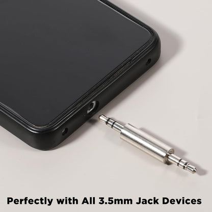 3.5 mm Male to Male Audio Cable Connector, 4 Pack 1/8" Audio Jack Stereo Jack Adapter Metal Silver Headphone Jacks Coupler Connector for Smartphones, Mic