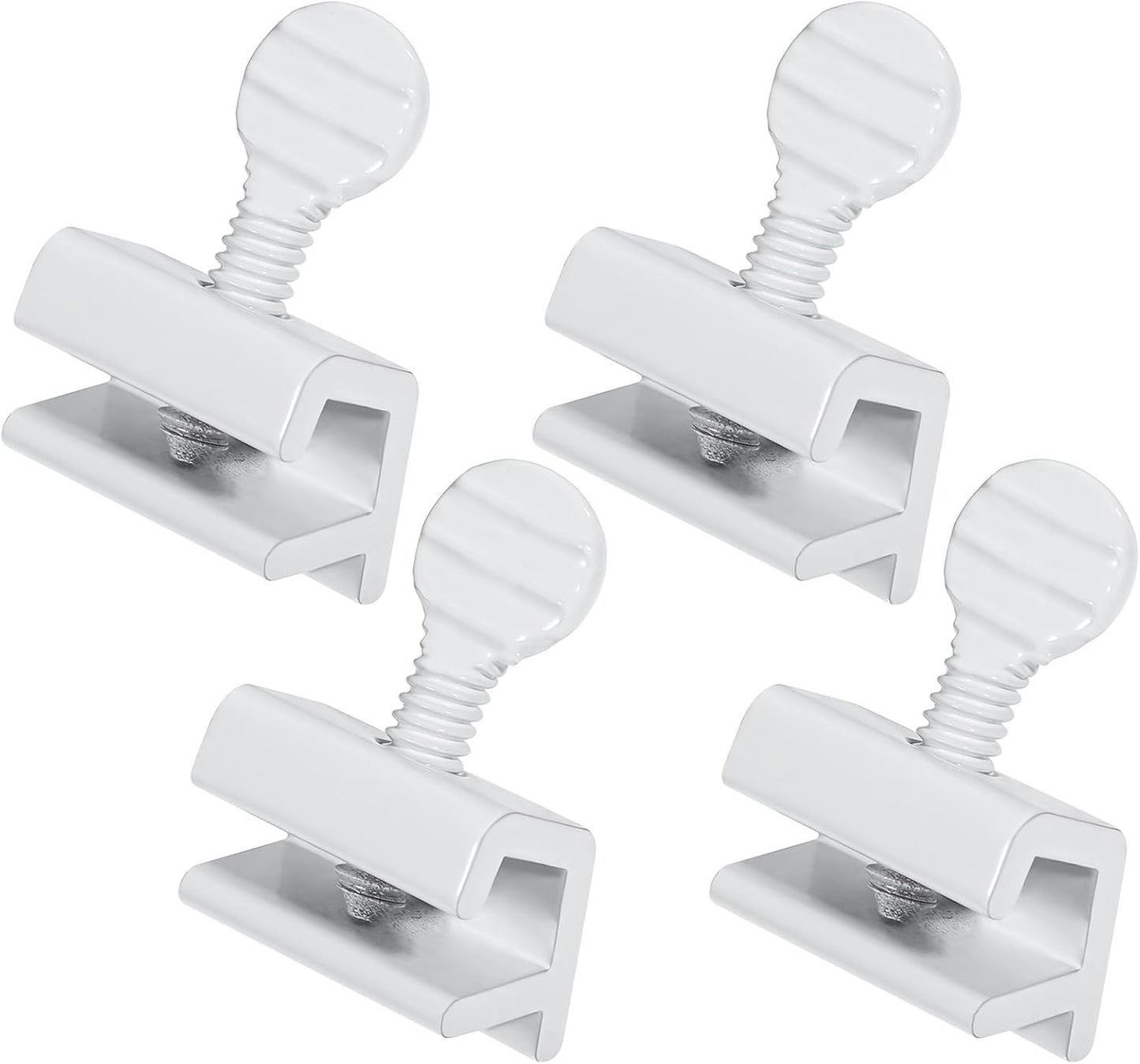 Window Locks, 4 Packs, Stainless Steel Sliding Door Security Lock Single Adjustable Horizontal Sliding Window Child Safety Locks Home Security Windows Stopper for Up and Down Windows (White Coated)