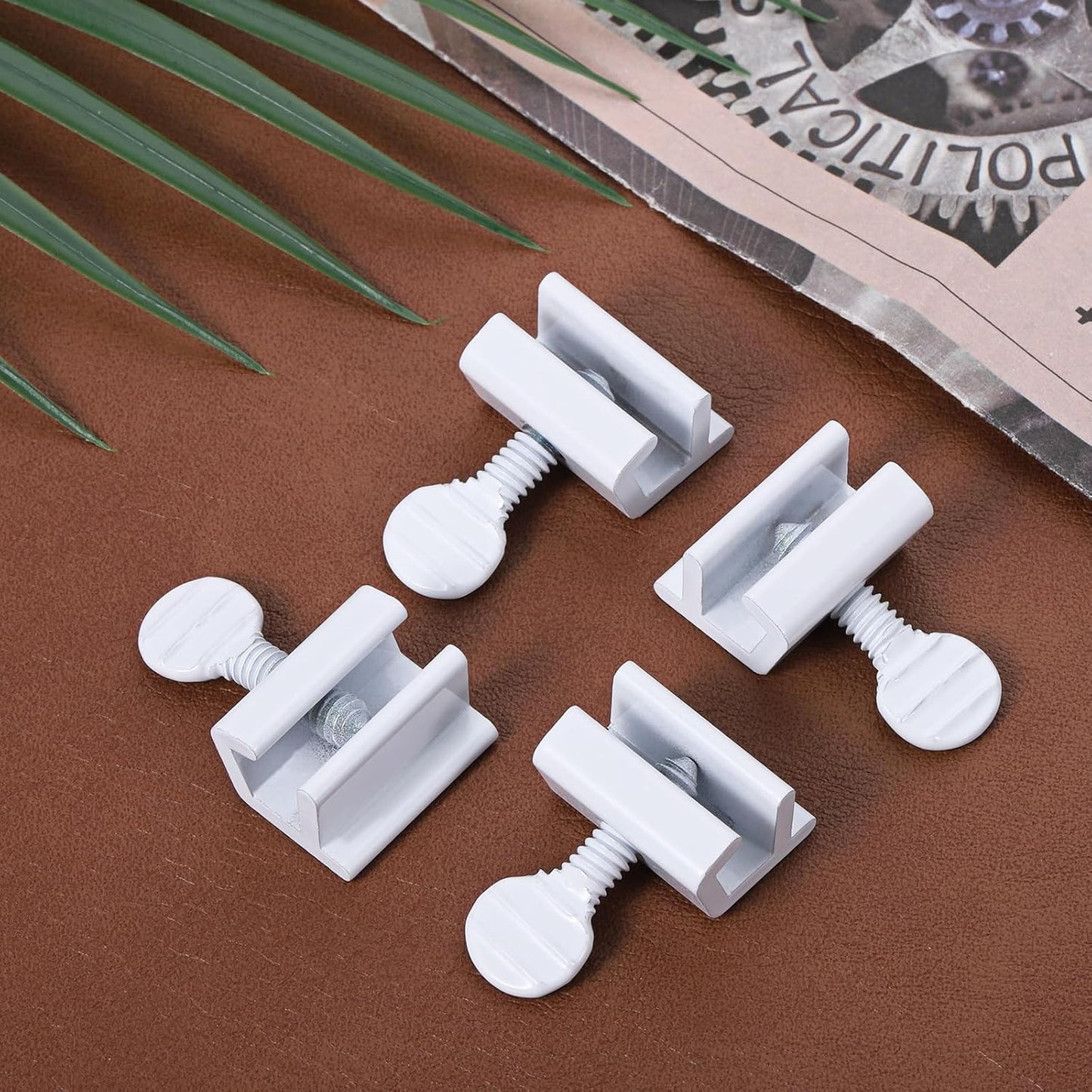Window Locks, 4 Packs, Stainless Steel Sliding Door Security Lock Single Adjustable Horizontal Sliding Window Child Safety Locks Home Security Windows Stopper for Up and Down Windows (White Coated)