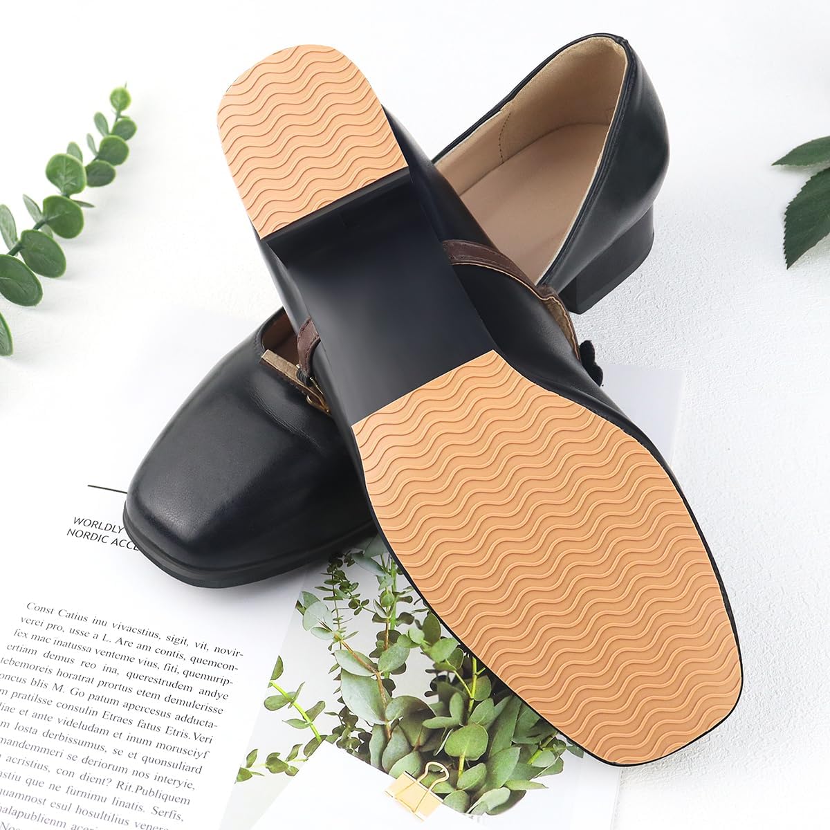 4 Pcs Non-Slip Shoe Sole Pads Shoe Bottom Grip Pads 5.9 x 3.9 Inch Self Adhesive Shoe Sole Protectors Shoe Pads Sole Shoe Bottom Protector for Women (Nude)