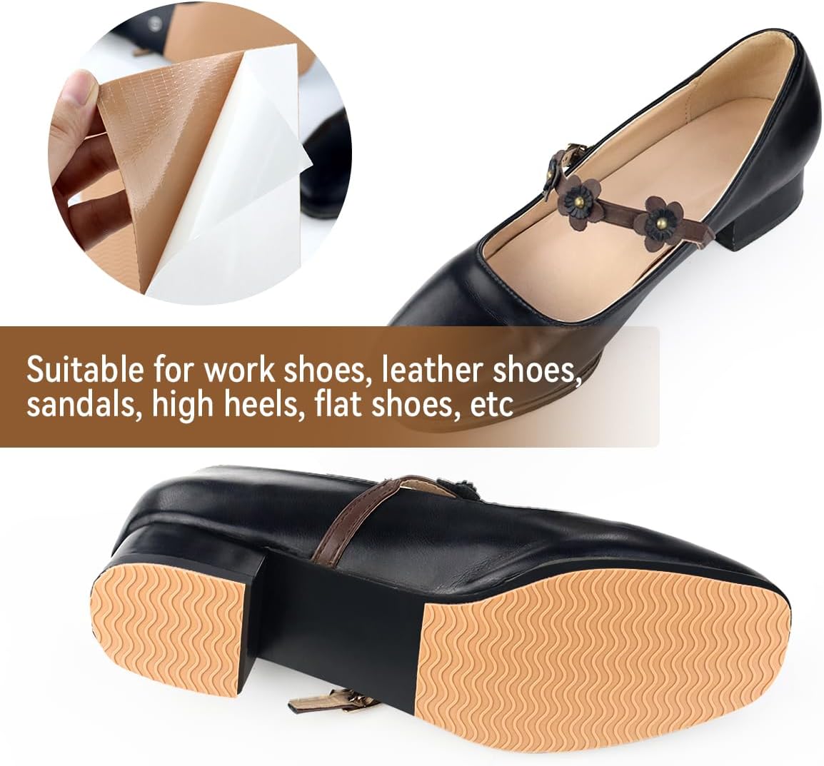 4 Pcs Non-Slip Shoe Sole Pads Shoe Bottom Grip Pads 5.9 x 3.9 Inch Self Adhesive Shoe Sole Protectors Shoe Pads Sole Shoe Bottom Protector for Women (Nude)