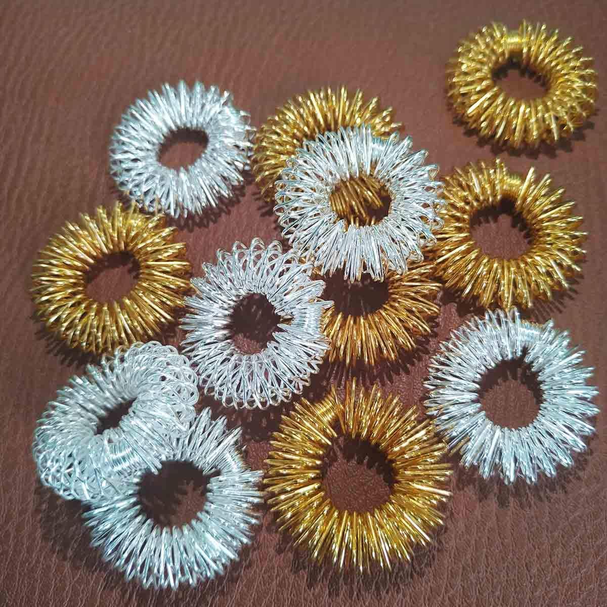 12 Packs Spiky Sensory Finger Rings ,Fidget Rings Teens & Adults Silent Stress Reducer & Massager for Fidget ADD ADHD OCD Autism